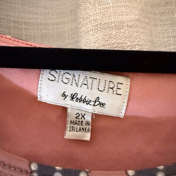 Robbie Bee Dress Signature Pink/Grey/White Sleeveless‎ Tie Sz 2XL Office Party - Picture 6 of 16